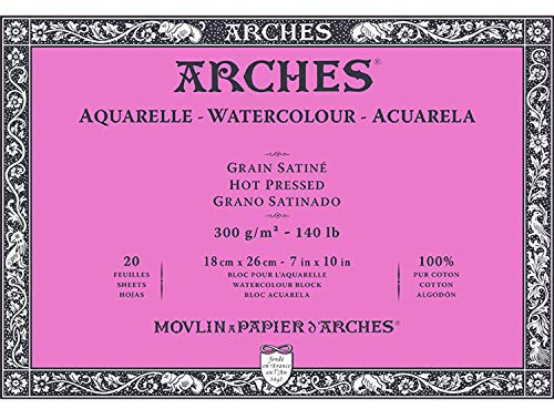 Arches - Aquarelle Block - 18 x 26 cm - 300 gm² - Satin - Weiß