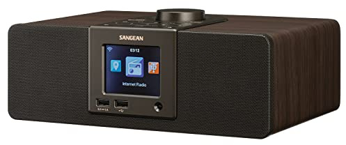 Sangean WFR-32 7-Watt Stereo Wood Cabinet Wi-Fi Internet Radio Media Center with Bluetooth Brown