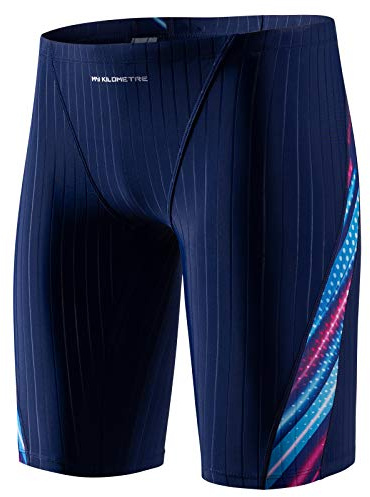 MY KILOMETRE Herr Baddräkt Jammer - Hållbara Simbyxor Jammers Klorresistenta, Snabbttorkande Mellanlängd Shorts Badbyxor för Träning och Tävling