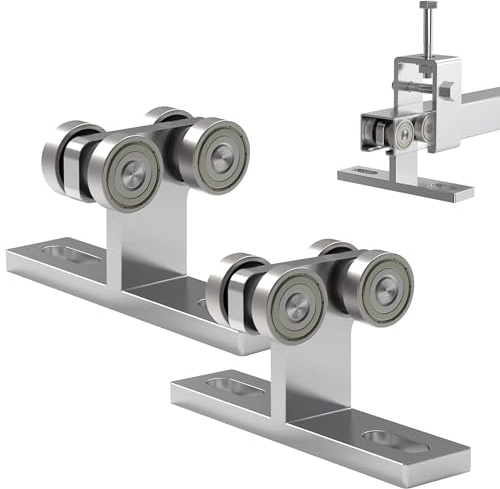 SIWOOD Elektrischer Hebezeug-Installationsrollenwagen, 4 Räder, geräuschlos, für die Verwendung mit 3,8 cm breiten und allen 3,8 cm oder höheren Strebenkanälen (Silber 2)