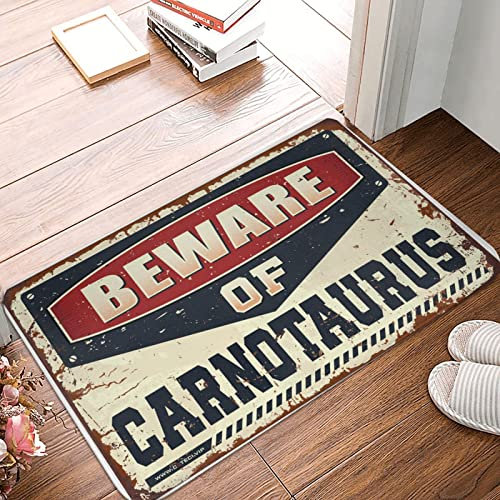 Décor de bar extérieur Méfiez-vous du carnotaurus paillasson personnalisé tapis de bienvenue avant porche décoration d'automne (taille : 65 x 90 cm)