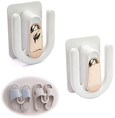 Wandmontage Schuhhalter Wandmontiertes Schuhregal Türschuhaufhänger - Kunststoff Wandschuhregal Multifunktionales Türschuhregal Wand zum Aufhängen für Hausschuhe für Badezimmer Wohnzimmer, 2 Stück