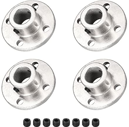 DMiotech 4 Paquet 10mm Intérieur Diamètre H13D16 Bride Accouplement Connecteur Rigide Guide Arbre Support Coupleur Arbre Accouplement avec Vis pour Bricolage RC Modèle Moteurs Argent
