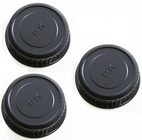 3 TAPPI POSTERIORI COMPATIBILI CON PENTAX K, Coperchio per Obiettivo della Fotocamera, Nero