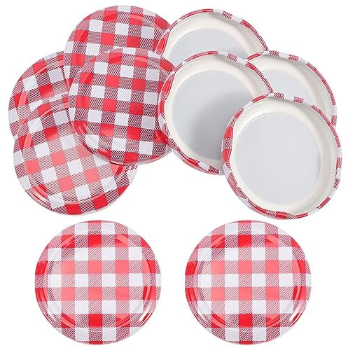 PRETYZOOM Jam Jars Lids 40pcs Regular Mouth Canning Lids Wide Mouth Tinplate Jar Cover Replacement Leak-proof Pot Lid Canning Lids for Kerr Jars