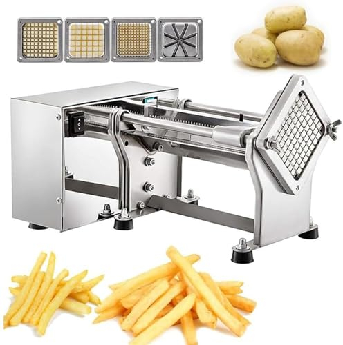 Tagliapatate Professionale, Tagliapatate Elettrico, Tagliapatate Elettrico, con 4 Dimensioni di Lame Sostituibili, for Patate, Carote, Cetrioli, Verdure