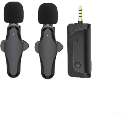 Set di microfoni lavalier wireless, mini microfono piccolo e piccolo, con clip, per megafoni, fotocamere, computer, telefoni cellulari e altoparlanti