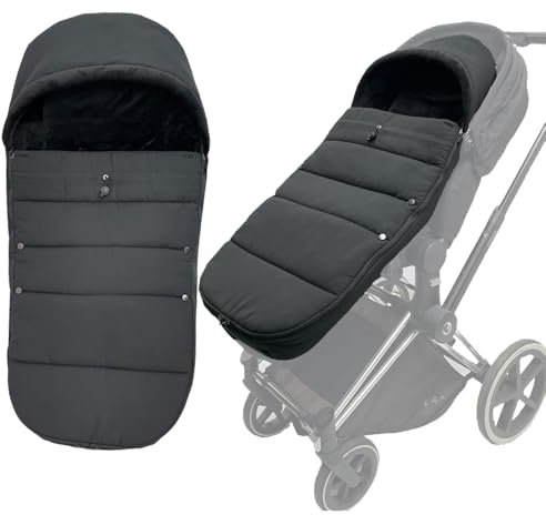 Feliliber Stroller Warm Footmuff Compatible with Cybex Priam & Cybex Mios & Cybex Balios, Stroller Repellent Winter Bunting Bag - Soft Lining and Splashproof Surface - Machine Washable (Black)