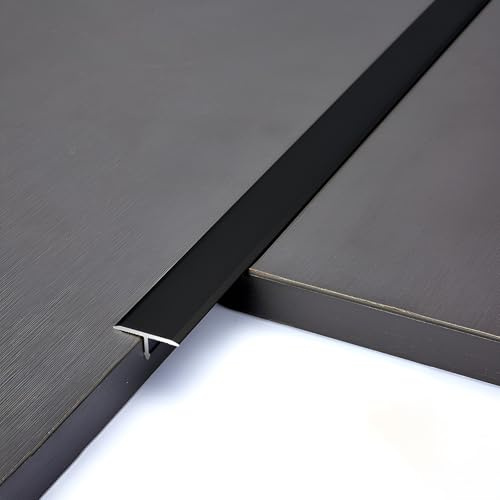 Raouoae T-Formleisten Für Nahtlose Bodenübergänge 135cm 2Stück Door Strips For Flooring Fugenprofil Robust Und Vielseitig Für Alle Bodenbeläge(Schwarz,Breite: 40 mm)