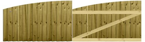 Premier Garden Supplies Made to Measure Feather Edge Semi-Braced Arch Top Driveway Gates for Measurements Height <3ft (90cm) x Width: 274cm - 305cm