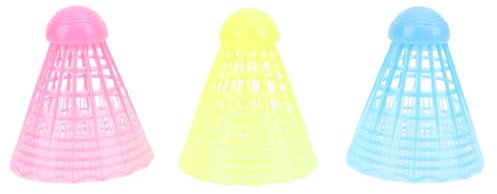 HUSHUI 3 Stück LED-Badminton-Federbälle, Nylon-Beleuchtung, Leuchtet Im Dunkeln, Nacht-Badminton-Birdies für Drinnen und Draußen (Blau Gelb Rosa)