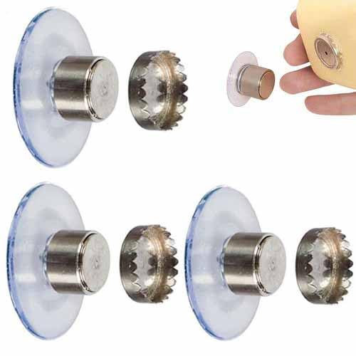 Lot De 3 Porte Savon À Ventouse, Porte Savon Magnétique Mural, Fixation Solide, Portesavon De Douche sans Perçage, Aimanté en Acier Inoxydable pour Salle Bain Et Cuisine
