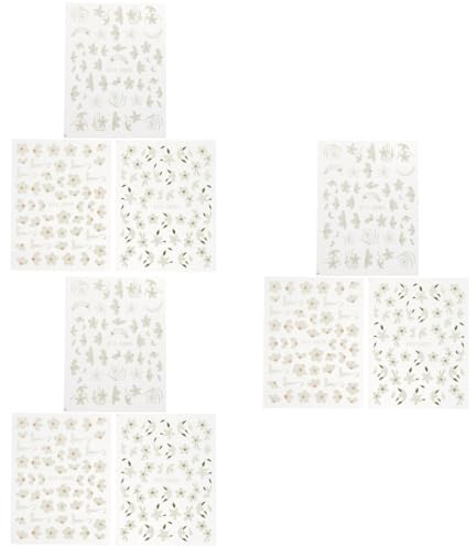 BESTYASH 3 Sätze Nageldekor Aufkleber Nagelkunst Nagelkunst Aufkleber Blumen UV Süß Für Frauen Kuss Nagel Charms Nagelkunst Blüten Nagel Aufkleber 3 Blätter * 3