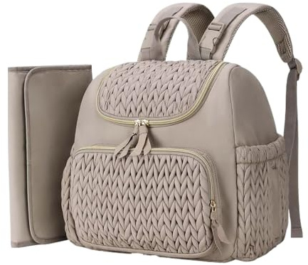LearnLyrics Windeltasche, eleganter Rucksack für Reisen mit Neugeborenen, wasserdichter Organizer mit Wickelunterlage und Kinderwagengurten für Mama und Kinder auf Reisen zur Mutterschaft, B,