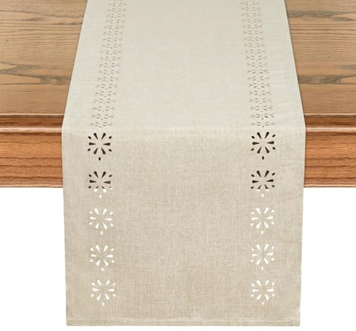 LOMOHOO Tischläufer Beige Boho 32x180cm Läufer Tisch Moderne Tischläufer Modern Tischläufers Tischdecke Abwaschbar für Küche Esstisch Geburtstag Party Hochzeit Weihnachten Tischdeko