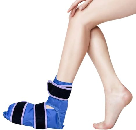 Crynvor 1 Unité Poche de Glace en Gel, Cheville avec Bandage, Réutilisable Compresses Froides Et Chaudes pour Soulager La Douleur, Sport, Quotidien(50x26.5cm, Bleu)