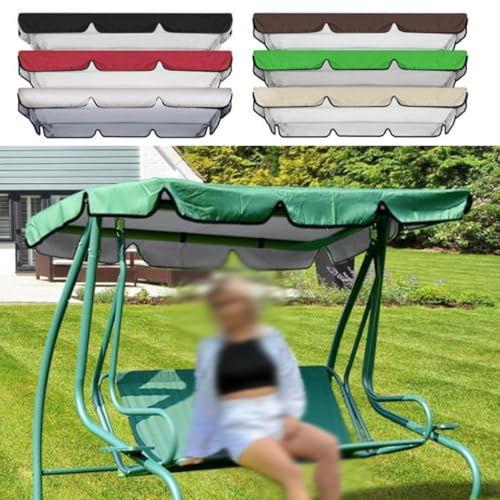 ZIUSFAC Patio Swing Canopy Cover Outdoor Sun Shade 3 Seat Porch Swing Canopy Replacement Cover Universal Replacement Top Cover For Seat Furniture(Beige,142x120cm/56x47in)