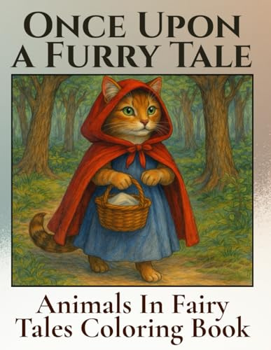 Once Upon a Furry Tale, a Fairy Tale Coloring Book: Animal Characters in your Favourite Fairytales. Fun, Relaxing Activity for Adults and Children to Colour. 30 Pictures