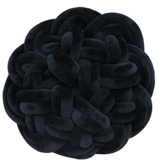 XIUsheUA Handgewebtes Knotenkissen Sitzkissen Abnehmbares Butt Twist Woven Kissen Sofa Dekokissen Rückenkissen(Black)