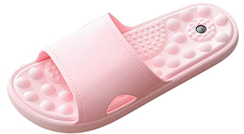 Badskor, dam, massage, badtofflor, vadderade badtofflor med hål, badpantolett, lätta molnskor, mjuk sula, sandaletter, ventilerande, halkfria strandskor, ROSA, 41 EU