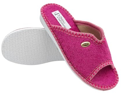 Le Cotonelle Ciabatte Aperte Donna, Pantofole Estive in Spugna e Cotone, Ciabattine Casa con Tacco e Antiscivolo (Fucsia, 41, Sistema Taglie Calzature EU, Adulto, Donna, Numero, Media, 41)
