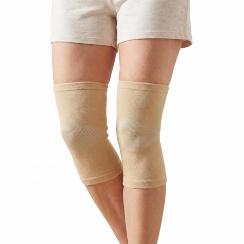 Zhcwldmi 2er‑Set Bambus Kniebandage – Kniebandage Damen & Herren, Bandage Knie & Kniestütze, Kniebandage Arthrose, Kompression Knee Sleeves für Sport & Alltag (Hautfarbe XL)