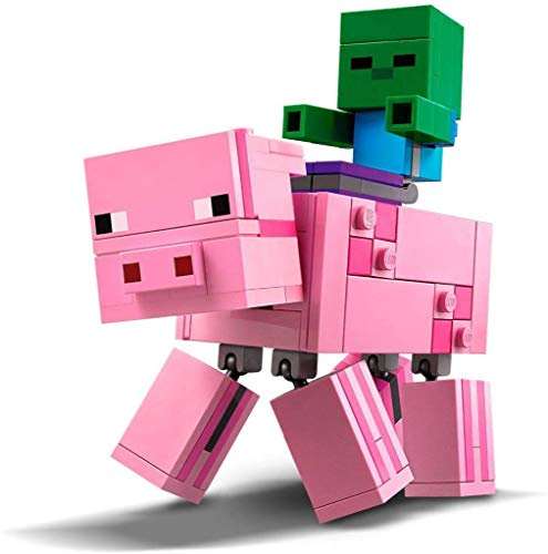 LEGO 21157 Minecraft BigFig Pig with Baby Zombie Figures Building Set, Toys for Kids 7+ Years Old