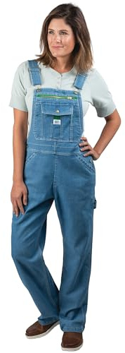 Liberty Denim Bib Overalls Salopettes, Délavé à la Pierre légère, XXL Femme