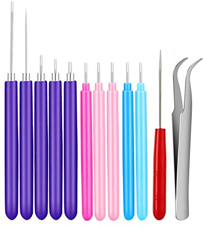 12 Pcs Paper Quilling Tools, Plastic Slotted Quilling Needle Pen Paper Art Quilling Kits for Scrapbooking,DIY Craft