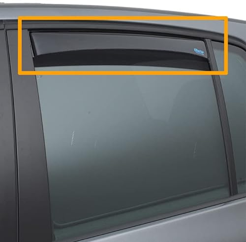 Hintere Windabweiser (1 Set) für die Fahrer und Beifahrerseite-CLS0044194D passend für VW Golf 6 TYP 1K, FLH, 5-Door, 2008-2012 Dunkles Material