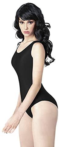 Carnavalife Maillot de Danza Ballet Gimnasia sin Mangas con Correa Ancha, Leotardo Clásico Mujer de Cuello Redondo (Negro, L)