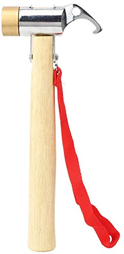 Alvinlite Campinghammer, 12 Kupfer Zelthammer Holzgriff Zelthammer mit Haltegurt CampinghammerCampinghammer