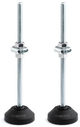 POWERTEC 6 Large Toggle Clamp Foot 2PK with Nuts & Washers, Oversized Stud Clamp Foot Compatible with Toggle Clamps for Table Saw Fence, Drill Press Table, and Woodworking Jigs (71700-P2)