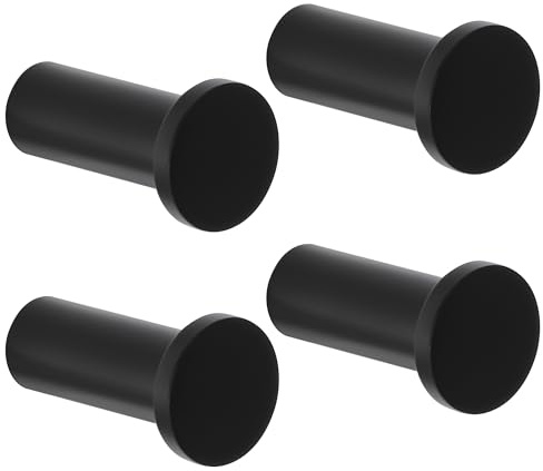 SAYAYO Modern Black Coat Hooks Wall Mounted, Towel Hooks for Bathrooms Robe Hooks, Heavy Duty Wall Hooks for Hanging, SUS 304 Stainless Steel 4 Packs