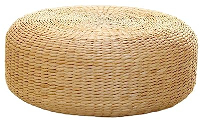 Sharplace Gewebtes Futon-Sitzkissen, Meditationskissen, Yoga-Freizeitkissen, handgefertigtes Rattan-Bodenkissen im japanischen Stil für Wohnzimmer, 50cm Durchmesser