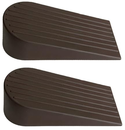 2 Stück Türkeil Gummi, Extra Groß Keil Türstopper für den Boden, Rutschfest Door Stopper für Heim Büros Krankenhäuser, Braun