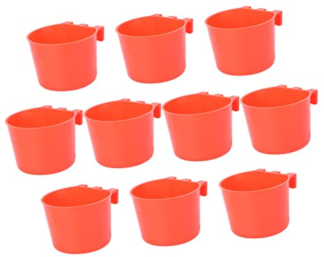 Sosoport Lot de 10 Mangeoires à Oiseaux en Polyéthylène Rouge, Légères et Anti-éclaboussures, pour Alimentation Extérieure des Pigeons et Petits Oiseaux
