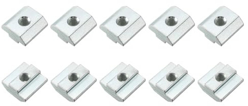 METALLIXITY Tuercas en T deslizantes (Rosca M6) 10 piezas, Tuercas en T de acero al carbono para perfil de extrusión de aluminio de la Serie 4040
