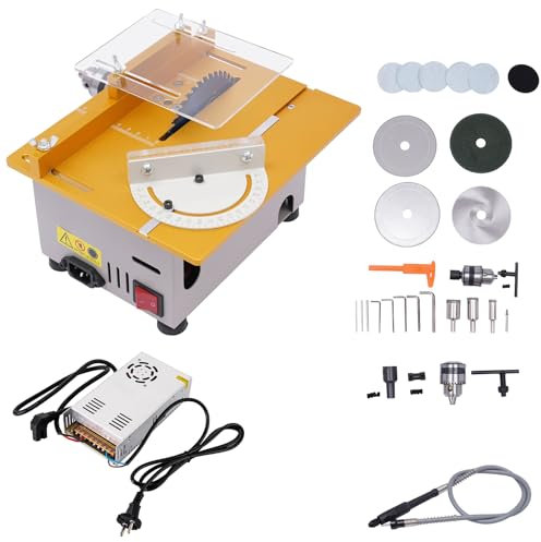 Mini sega circolare da tavolo, 300 W, sega circolare da tavolo, multifunzione, di precisione portatile, con 4 lame, altezza della lama regolabile, 9000 rpm, per taglio, levigatura, lucidatura