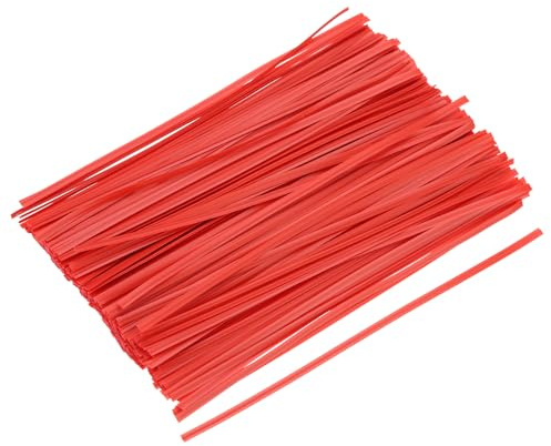 QUARKZMAN Paquet de 300 Attaches Torsadées 4.7 120mm Attaches Pain Rouge | Metallique Plastique, Attache Frmeture, pour Attacher Sacs Pain Bonbons Biscuits Cadeaux Arts Artisanats