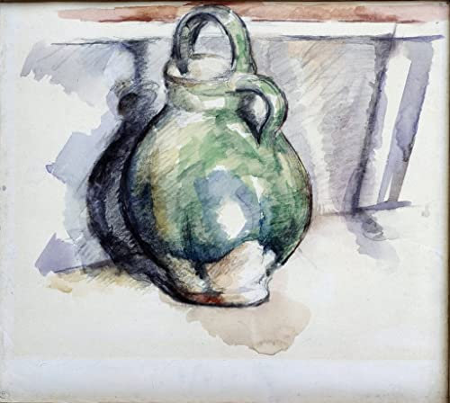 MNMSBFXQ Ölgemälde Leinwandbilder Bild Poster Kunstdrucke Das grüne krug-aquarell und die bleimine von paul cézanne Drucken Ölgemälde für Wanddekoration 60x90cm