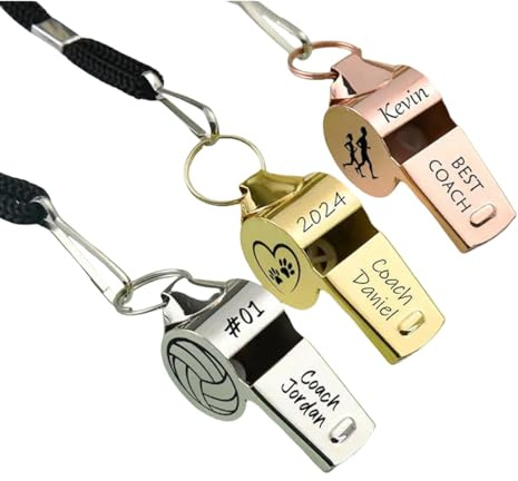 Fischietto For Allenatori Personalizzato In Acciaio Inossidabile, Fischietto Sportivo Personalizzato, Fischietto Con Testo Con Motivo Personalizzato, Regali For Arbitri, Allenatori, Insegnanti
