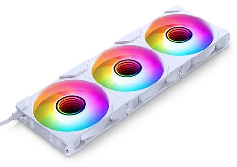 PHANTEKS M25 Gen2 PC Fan 120mm RGB 3-Pack – Gaming PC Fan White | PWM Fan - up to 2,000 RPM - Modular System - High Airflow - Low Vibration - Quiet