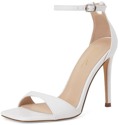 GENSHUO Sandales de soirée élégantes pour femmes, hauteur de talon de 10 cm, décorées de strass scintillants, 36-42 EU