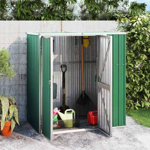 Casetta in metallo per attrezzi da giardino, 161 x 89 x 161 cm, in acciaio zincato, per robot tosaerba