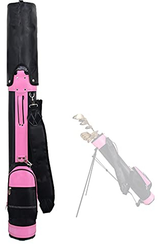 Golftasche, Leichte tragbare Golf-Standtasche, MiniGolf-Schlägertasche, Reise-Golftasche mit weichem Riemen, Mehrfarbig optional(Pink)
