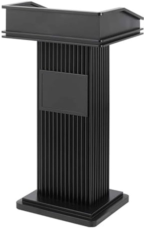 JIANSMZ Presentation Lectern Stand,Presentation Lectern,Podium Stand All-Iron Painted Podium Modern Portable Lectern Stand w/Open Storage Shelf Floor Standing Pulpits for Chur,Bl