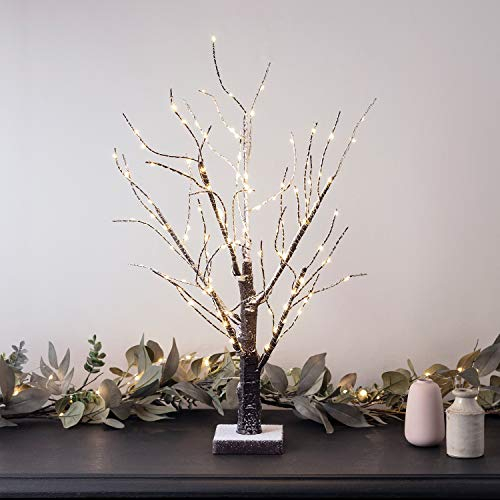 Arbre Lumineux 65cm avec Micro LED Blanc Chaud à Piles pour Intérieur par Lights4fun