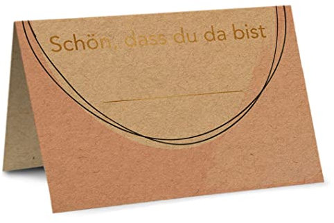 Partycards Tischkarten Geburtstag, Tischkarten Hochzeit, Tischdeko Hochzeit, Hochzeitsdeko Tisch - 50 Stück, Namensschilder, DIN A7, Platzkarten Kommunion, Namenskarten Konfirmation, Taufe
