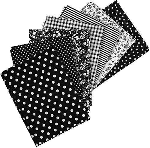 Tråd- och nåltygset: 7 lapptäcken, 100 % bomull, 50 x 50 cm, färg: svart